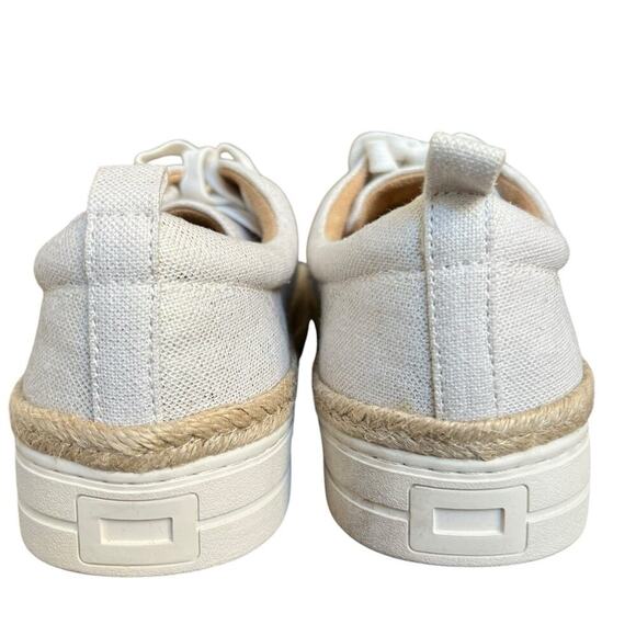 Jack Rogers Canvas Mia Metallic Gold White Tan Platform Sneakers 9.5 Espadrille - Picture 8 of 10